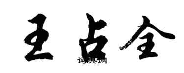 胡問遂王占全行書個性簽名怎么寫