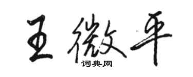 駱恆光王微平行書個性簽名怎么寫