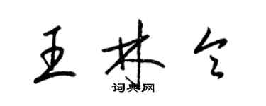 梁錦英王林令草書個性簽名怎么寫