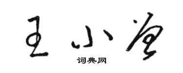 駱恆光王小曾草書個性簽名怎么寫