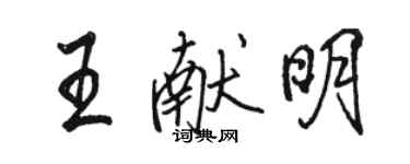 駱恆光王獻明行書個性簽名怎么寫