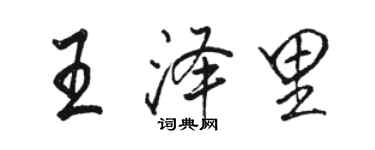 駱恆光王澤里行書個性簽名怎么寫