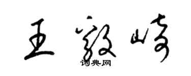 梁錦英王毅崎草書個性簽名怎么寫