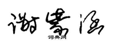 朱錫榮謝紫涵草書個性簽名怎么寫