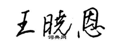王正良王曉恩行書個性簽名怎么寫