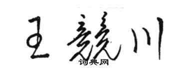 駱恆光王競川草書個性簽名怎么寫