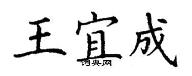 丁謙王宜成楷書個性簽名怎么寫