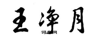 胡問遂王淨月行書個性簽名怎么寫