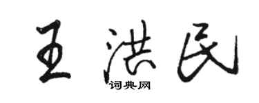 駱恆光王洪民行書個性簽名怎么寫