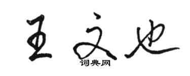 駱恆光王文也行書個性簽名怎么寫