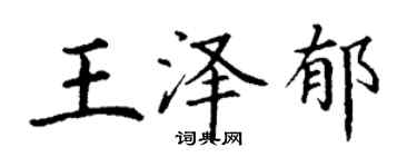 丁謙王澤郁楷書個性簽名怎么寫