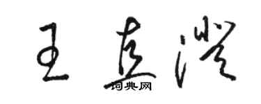 駱恆光王直澄草書個性簽名怎么寫