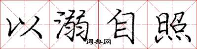 龐中華以溺自照楷書怎么寫