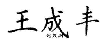 丁謙王成豐楷書個性簽名怎么寫