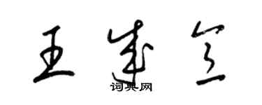 梁錦英王成意草書個性簽名怎么寫