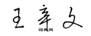 駱恆光王辛文草書個性簽名怎么寫