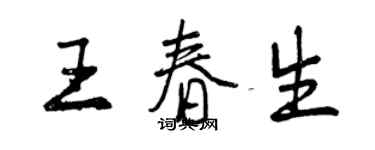 曾慶福王春生行書個性簽名怎么寫