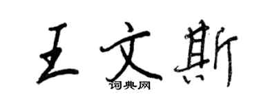 王正良王文斯行書個性簽名怎么寫