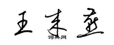 梁錦英王來燕草書個性簽名怎么寫