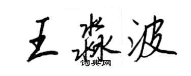 王正良王淼波行書個性簽名怎么寫