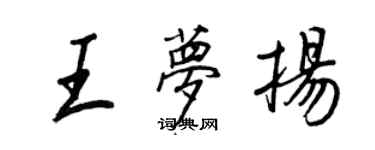 王正良王夢揚行書個性簽名怎么寫