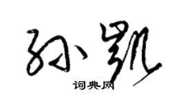 梁錦英孫凱草書個性簽名怎么寫