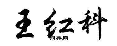 胡問遂王紅科行書個性簽名怎么寫