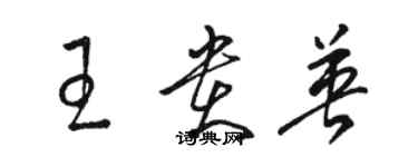 駱恆光王貴英草書個性簽名怎么寫