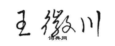 駱恆光王徽川草書個性簽名怎么寫