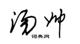 朱錫榮湯帥草書個性簽名怎么寫