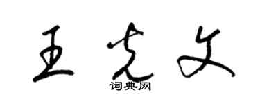 梁錦英王光文草書個性簽名怎么寫