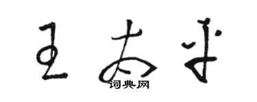 駱恆光王太平草書個性簽名怎么寫