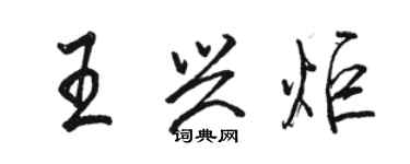 駱恆光王興炬行書個性簽名怎么寫