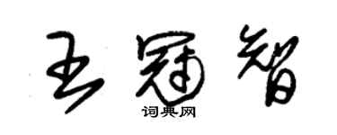 朱錫榮王冠智草書個性簽名怎么寫