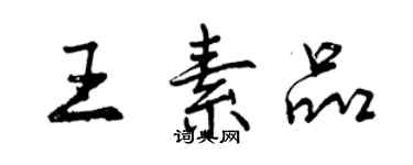 曾慶福王素品行書個性簽名怎么寫