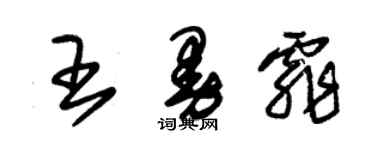 朱錫榮王曼霏草書個性簽名怎么寫