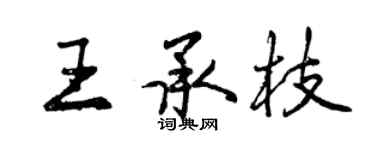 曾慶福王承枝行書個性簽名怎么寫