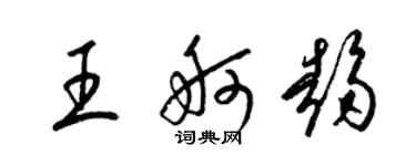 梁錦英王舸趨草書個性簽名怎么寫