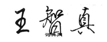 駱恆光王智真行書個性簽名怎么寫