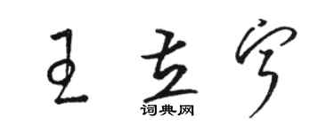 駱恆光王立寧草書個性簽名怎么寫