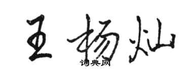 駱恆光王楊燦行書個性簽名怎么寫