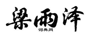 胡問遂梁雨澤行書個性簽名怎么寫