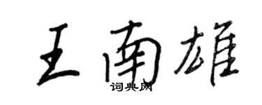王正良王南雄行書個性簽名怎么寫