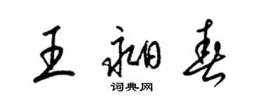 梁錦英王昶春草書個性簽名怎么寫