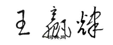 駱恆光王贏輝草書個性簽名怎么寫