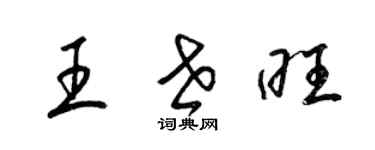 梁錦英王世旺草書個性簽名怎么寫