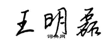 王正良王明磊行書個性簽名怎么寫