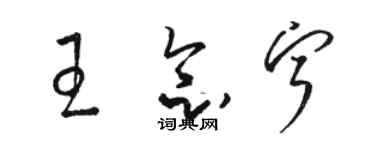 駱恆光王念寧草書個性簽名怎么寫