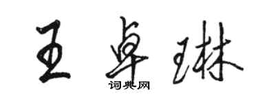 駱恆光王卓琳行書個性簽名怎么寫