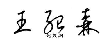 梁錦英王紹森草書個性簽名怎么寫